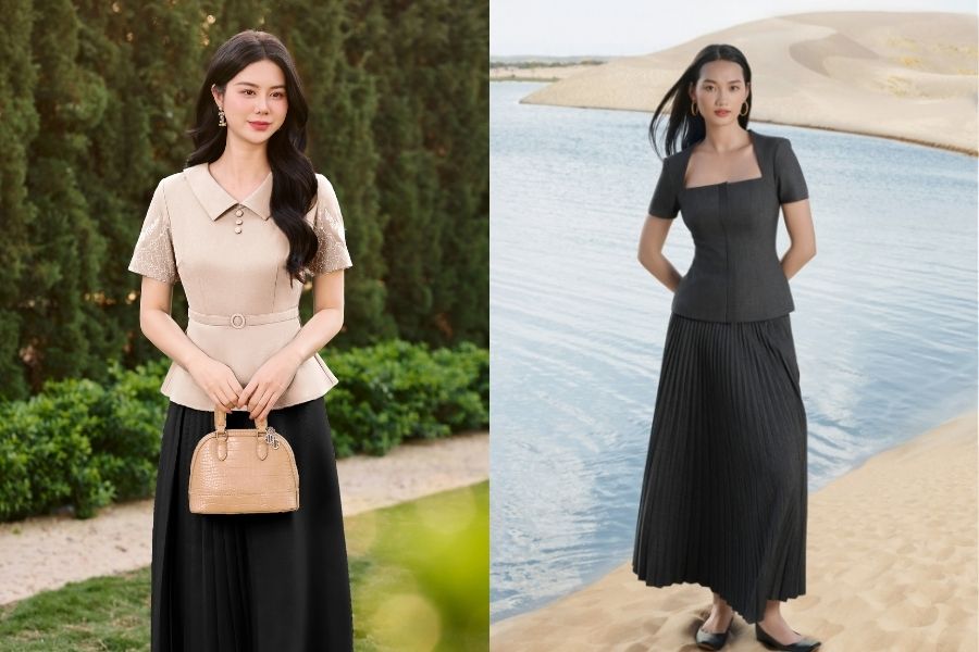 Ưu tiên những chất liệu vải có độ đứng form tốt khi phối đồ cho dáng quả táo