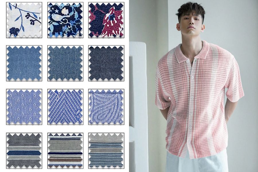 Kiểu dệt Jacquard dùng để dệt vải may áo Polo