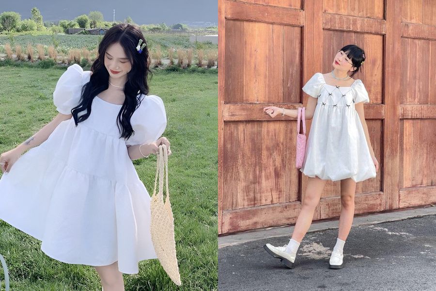 Phối váy babydoll cho nàng ngực lép