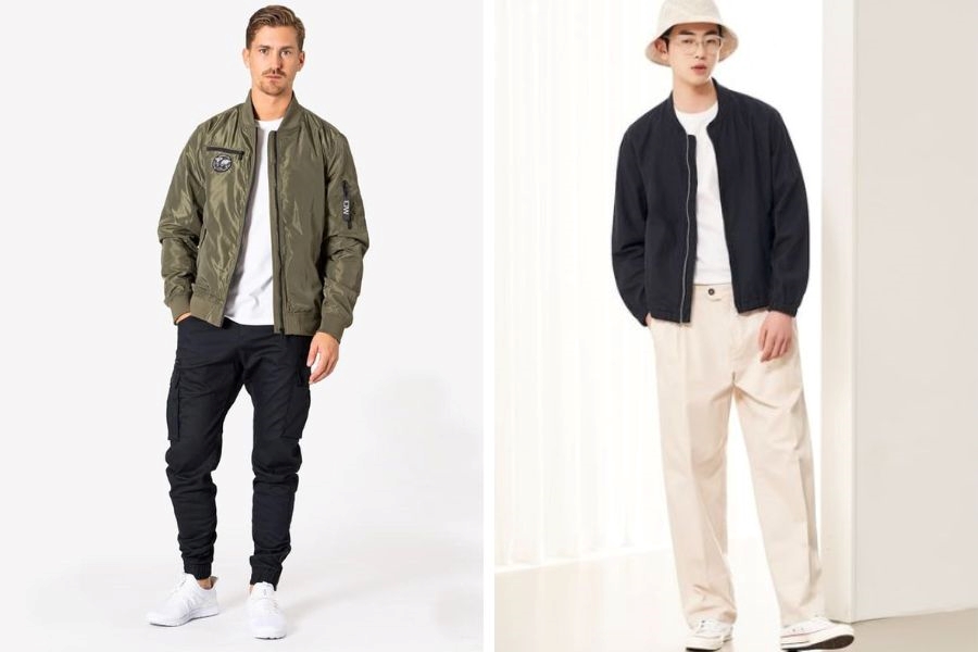 Phối đồ với giày thể thao mùa đông cá tính, trẻ trung cùng jacket bomber