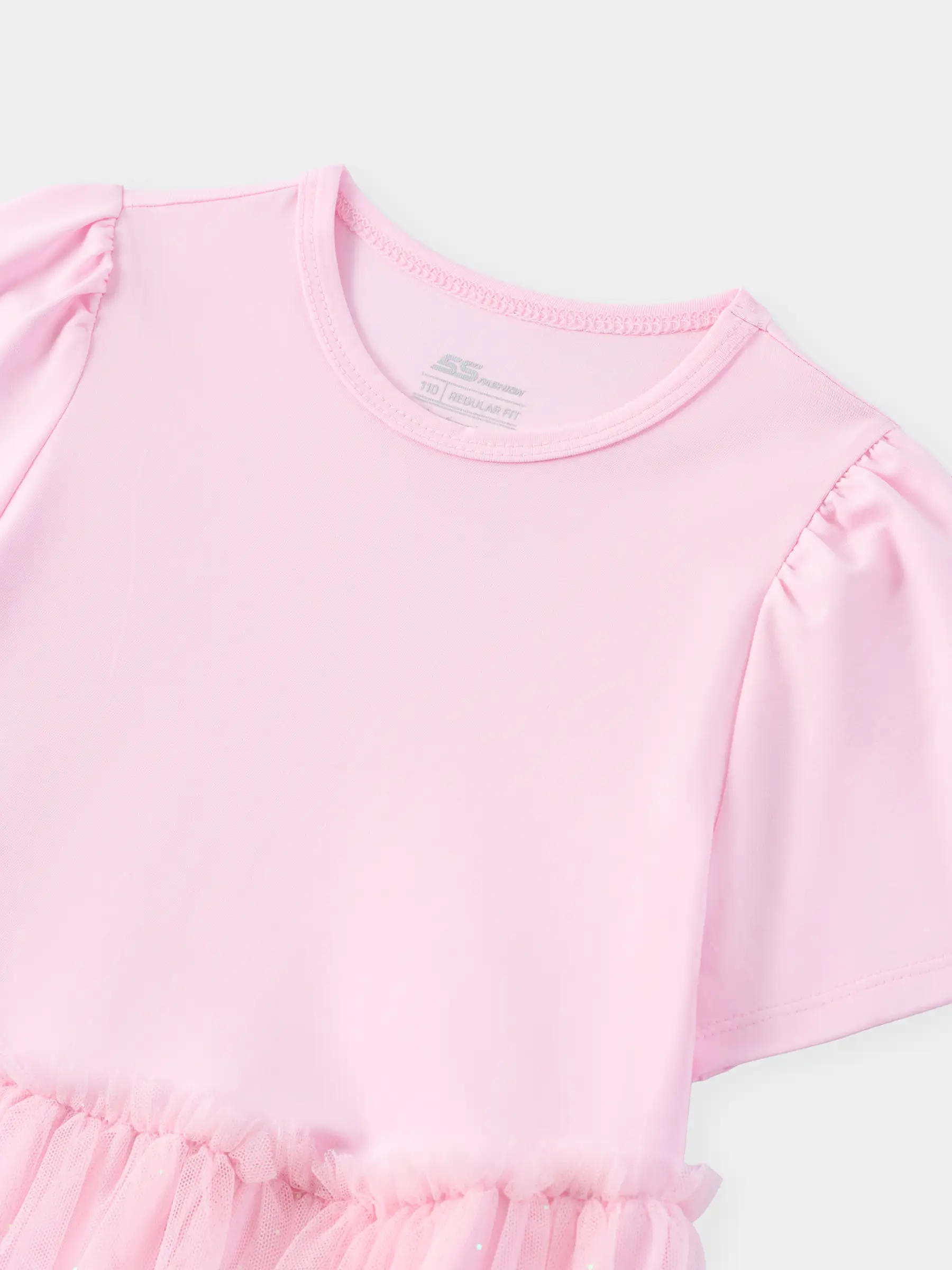 Váy Liền Tay Ngắn Bé Gái 5S Fashion Phối Lưới Phom Regular G0VAY26008