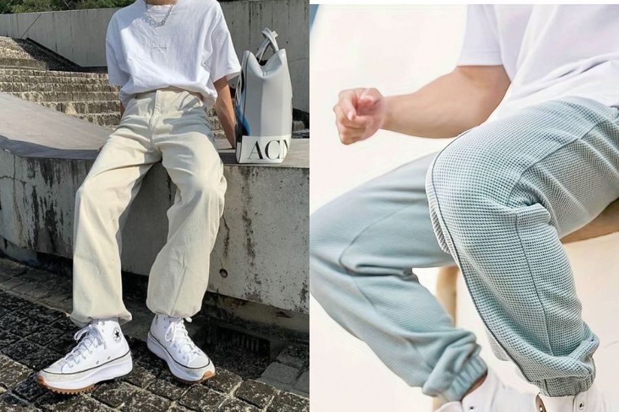 Phối đồ giày converse với quần jogger năng động  