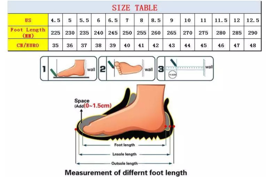 Hướng dẫn cách chuyển đổi chiều dài chân sang size giày EU