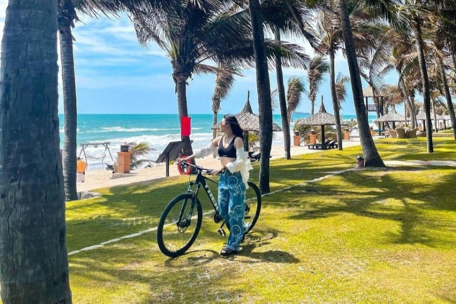 Chụp ảnh với concept đạp xe