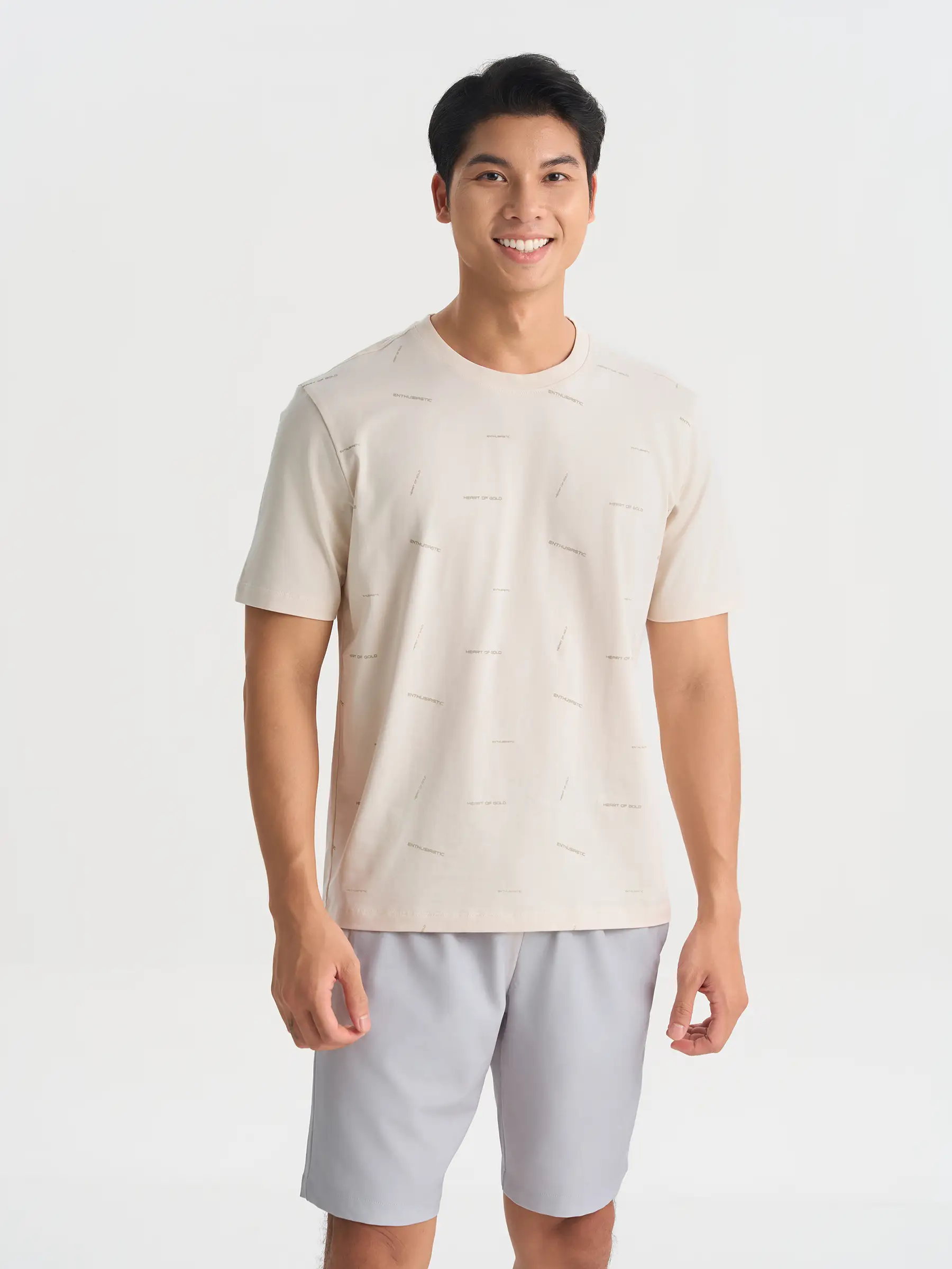 Áo Thun Nam Cotton Họa Tiết 5S Fashion Phom Casual ATS25065