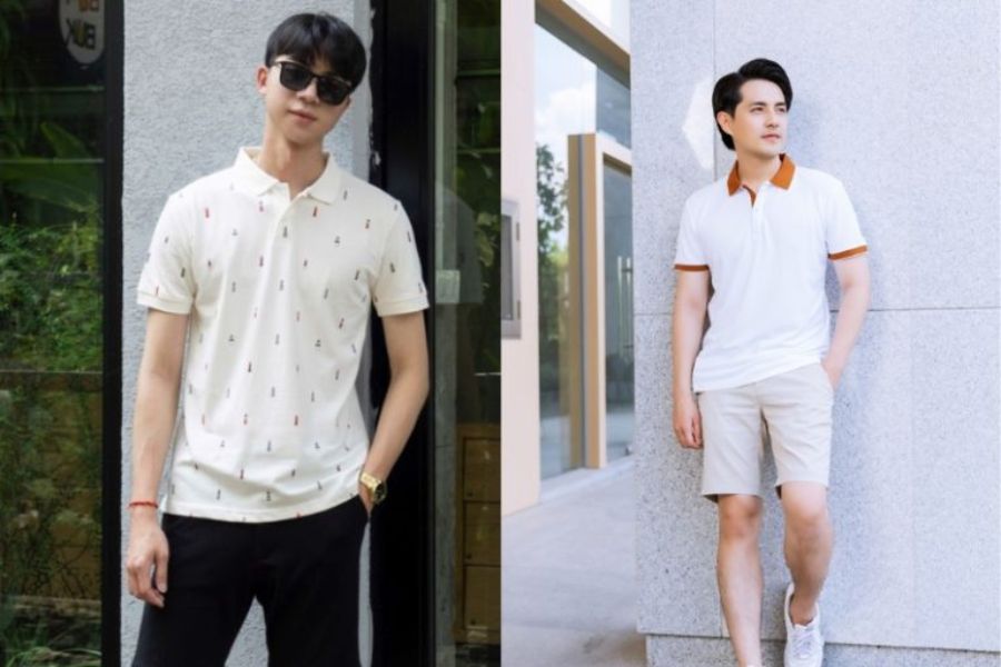 Áo polo oversize nam cùng quần short cá tính