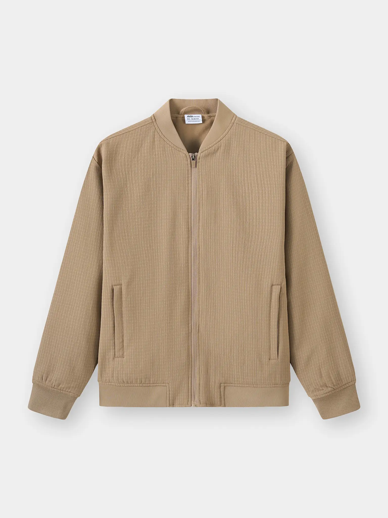 Áo Khoác Bomber Nam 5S Fashion Lót Nỉ Vải Hiệu Ứng M0AKB25012