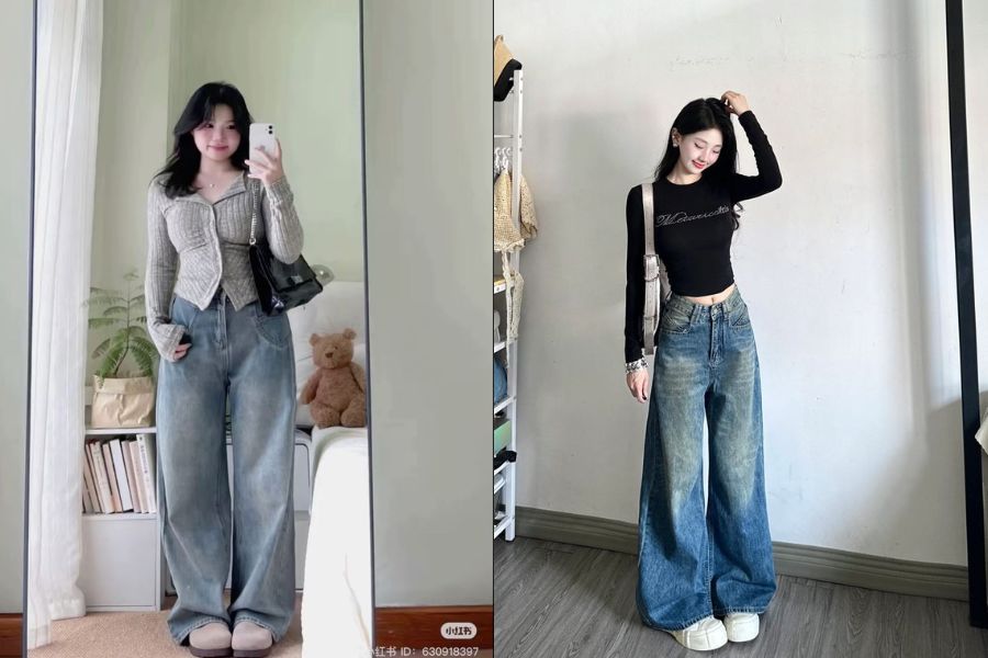 Chọn quần Jean ống suông nữ phù hợp với dáng người