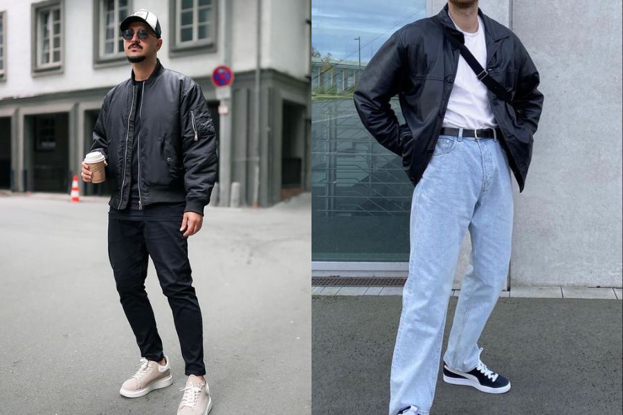 Áo khoác bomber mix quần Jeans để đi du lịch mùa Đông