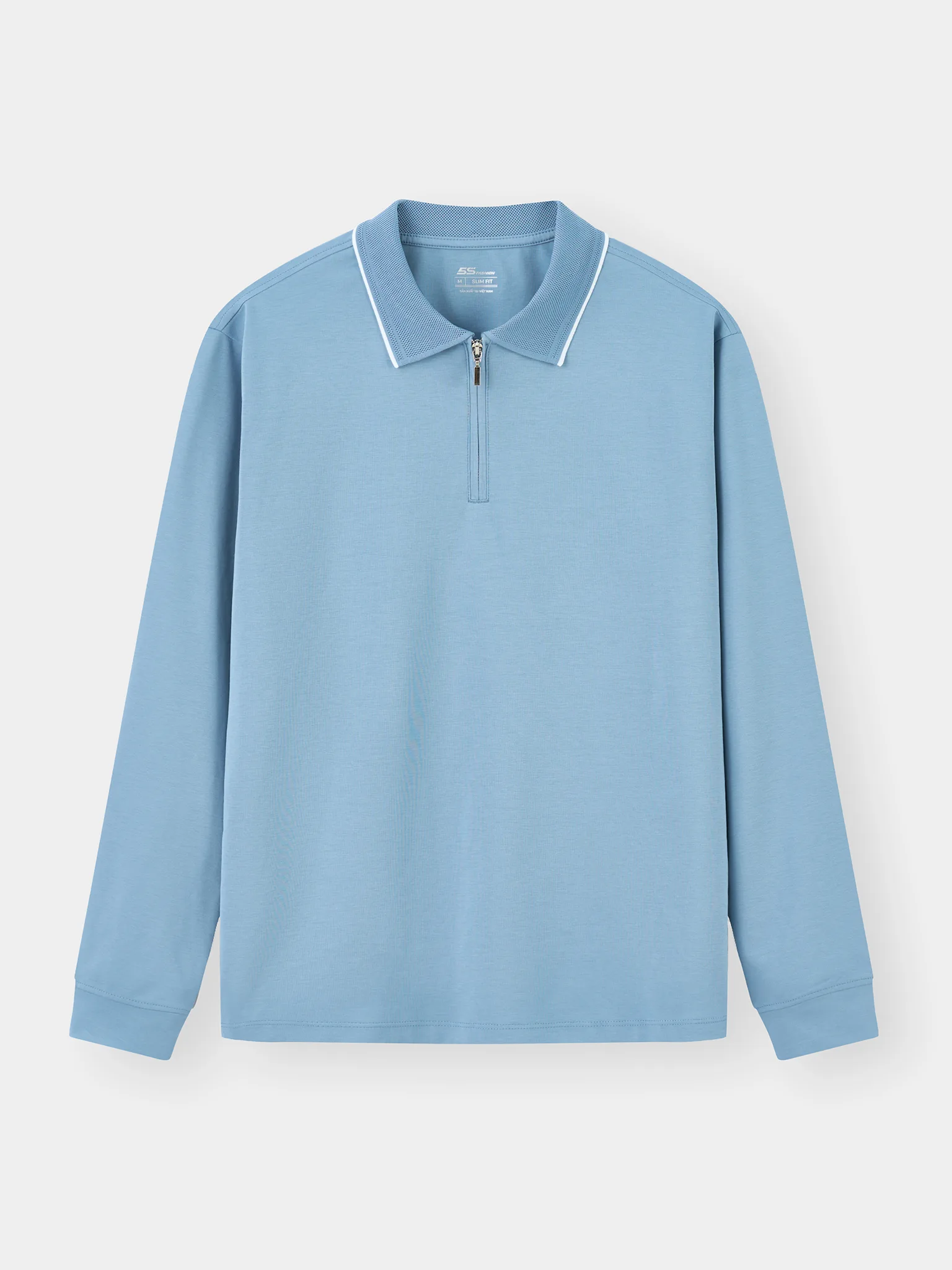 Áo Polo Nam Dài Tay 5S Fashion Cổ Khóa Cao Cấp M0APD25002