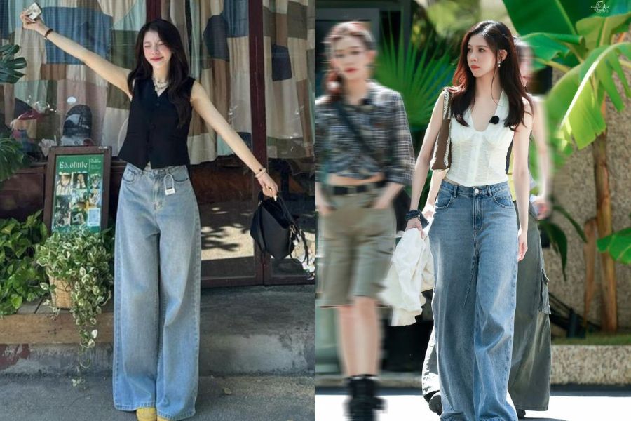Áo tanktop mix quần Jean 