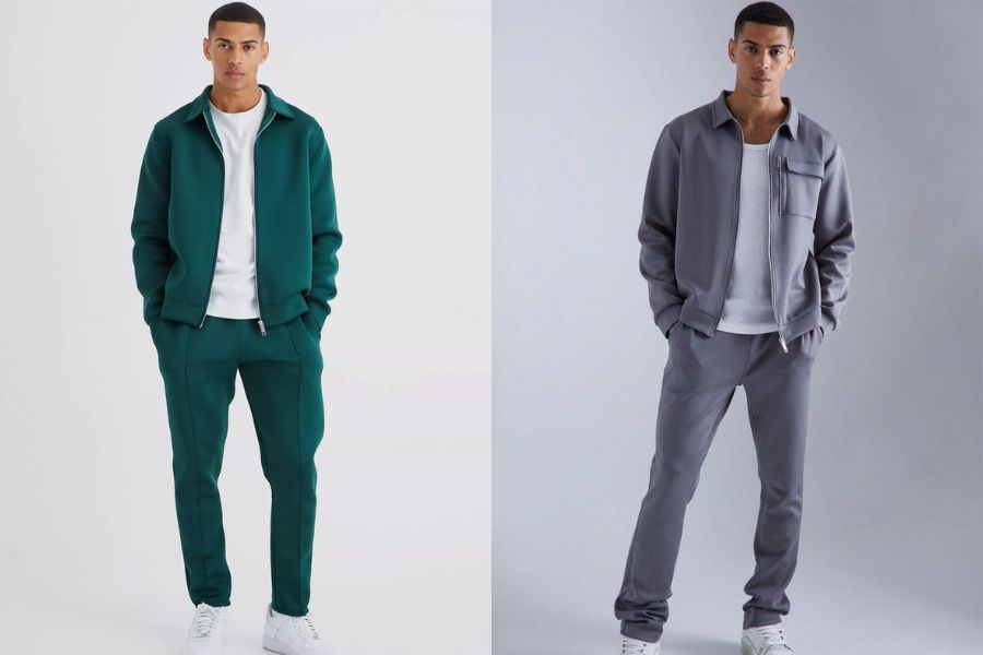 Áo khoác nam mix cùng áo thun và quần Jogger