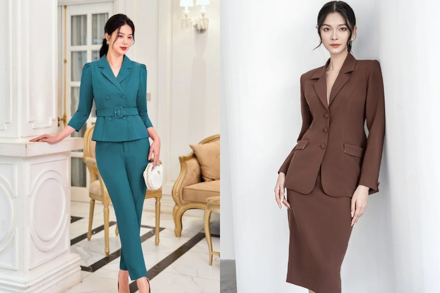Set đồ vest mang lại vẻ ngoài hiện đại, mạnh mẽ và vô cùng chuyên nghiệp.