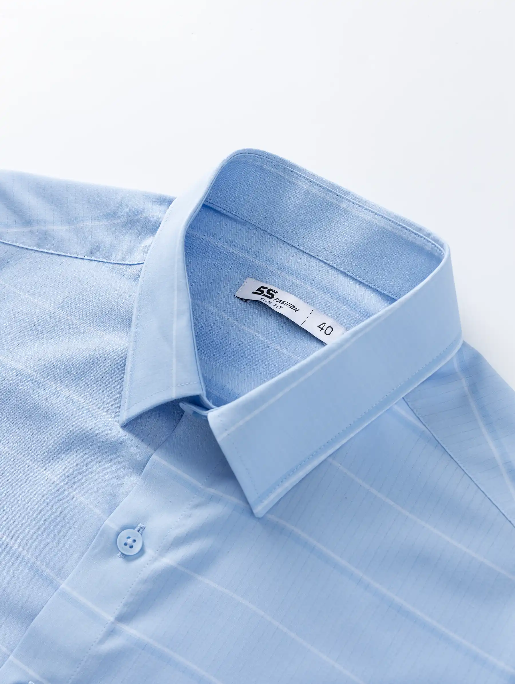 Áo Sơ Mi Nam Ngắn Tay 5S Fashion Dệt Kẻ Ngang Slimfit ASC25061
