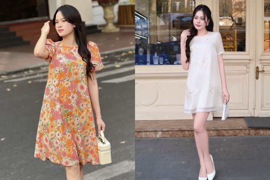 Đầm dáng suông dành cho nàng bắp tay to