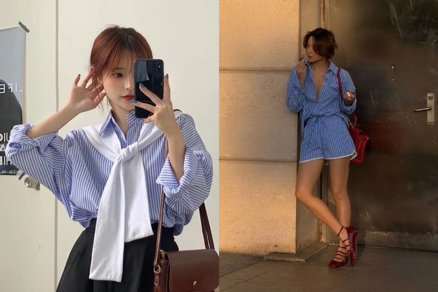 chọn size áo sơ mi nữ dáng người gầy