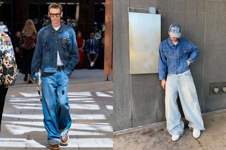 “Denim chồng denim” không còn bị xem là lỗi mốt mà trở thành biểu tượng cá tính