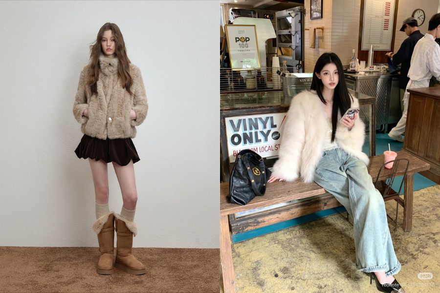 Áo khoác lông sang xịn