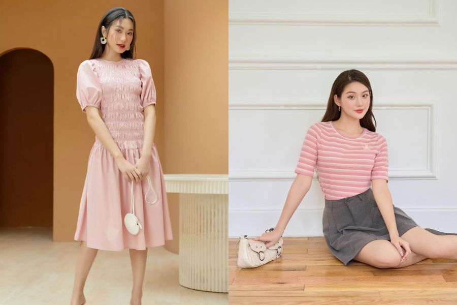 màu hồng pastel kén người diện