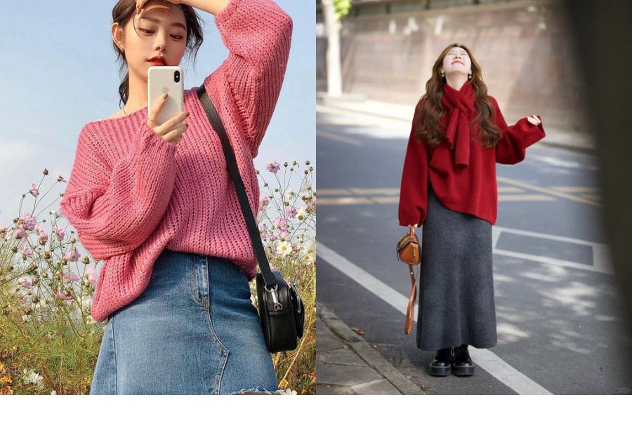 Áo len màu nổi bật giúp bạn tạo điểm nhấn và xua tan sự nhàm chán mùa đông
