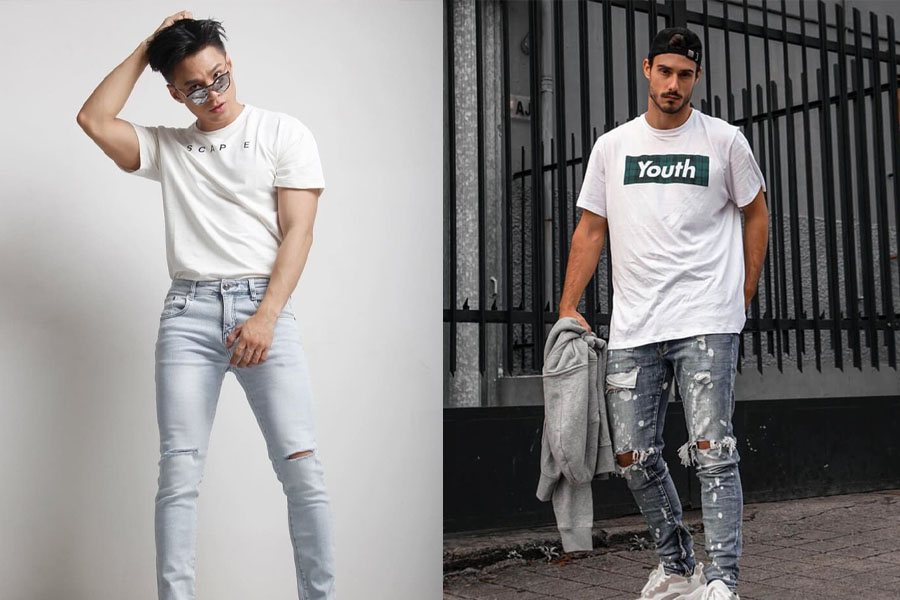 Đây cũng là outfit quen thuộc và bất hủ mà hầu hết các chàng trai đều yêu thích