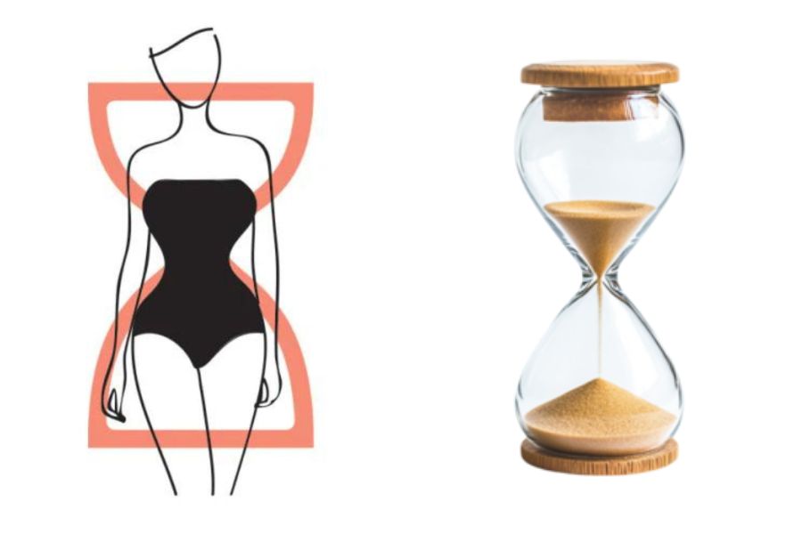 Dáng đồng hồ cát tạo thành hình chữ X đặc trưng