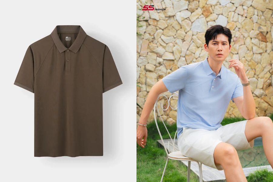 Mẫu áo polo nam 5S Fashion phom Modern Fit