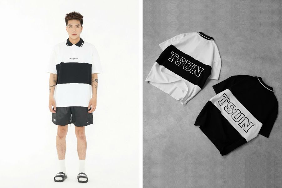 TSUN - Brand áo polo oversize nam năng động, trẻ trung