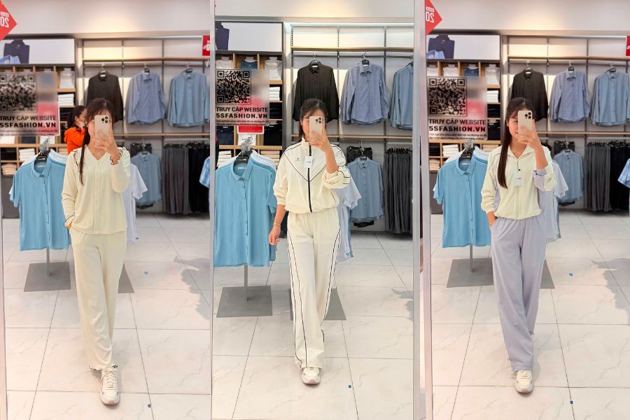 Mẫu đồ bộ nữ năng động, chất liệu cotton thoáng mát từ 5S Fashion