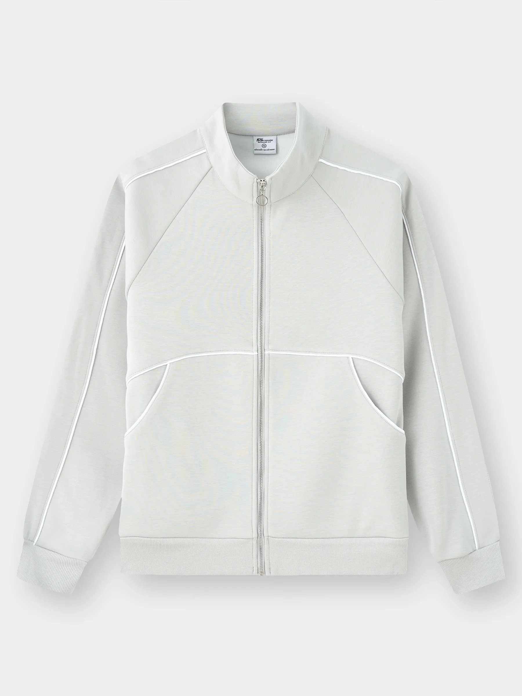 Áo Nỉ Khóa Nữ 5S Fashion Phối Line Phom Regular WBAKN25008