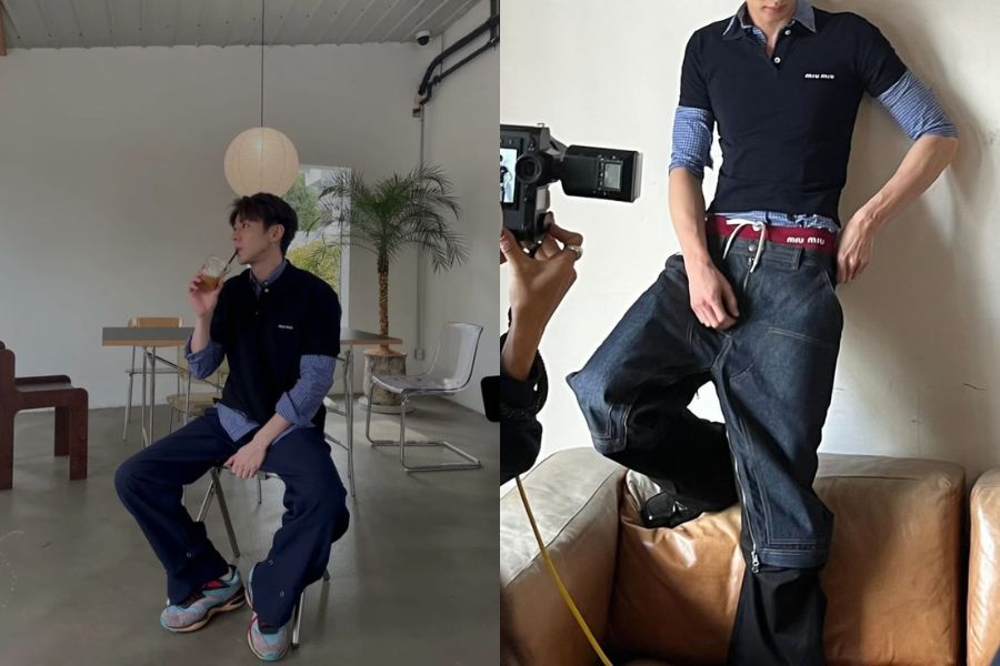 Áo Polo có cổ viền màu mix quần Jeans dáng Slim fit vừa vặn