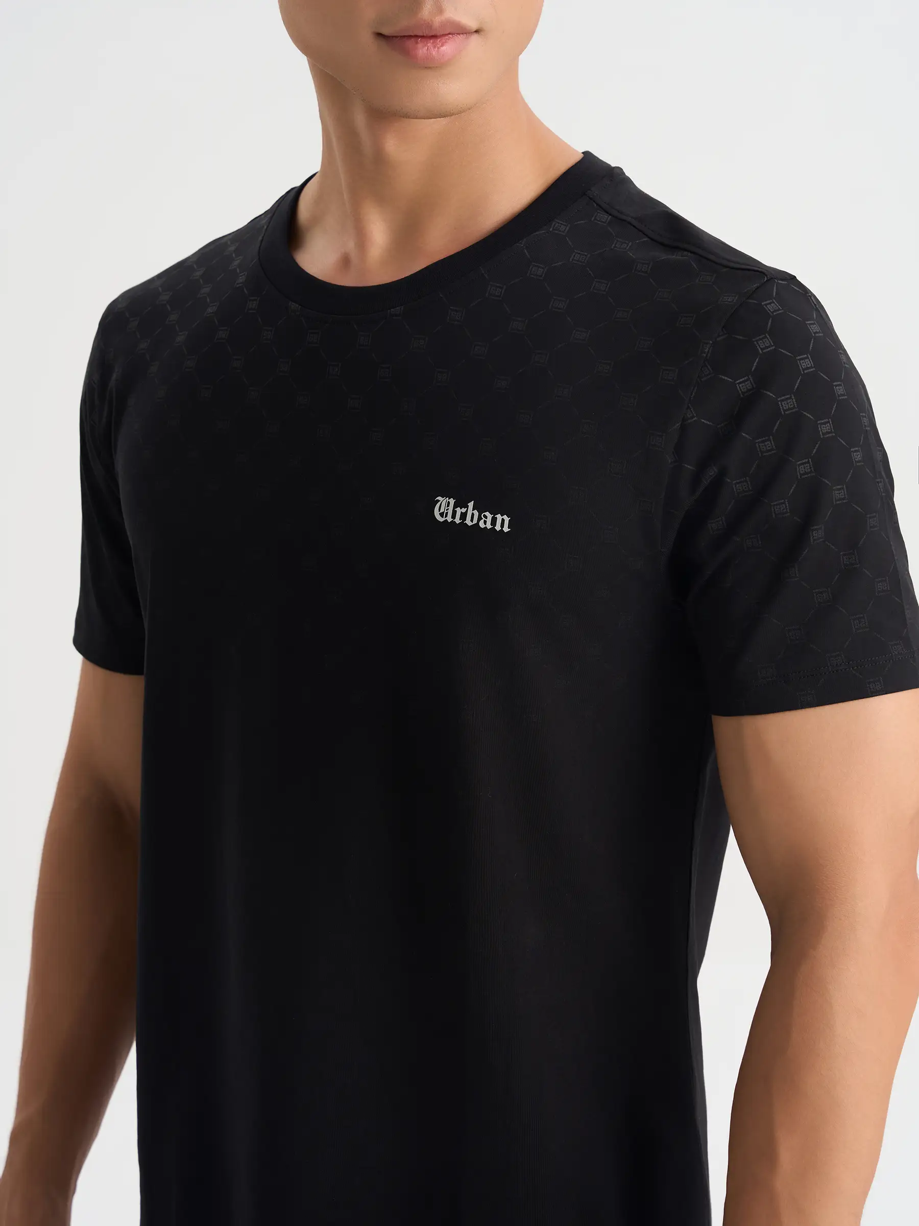Áo Thun Nam 5S Fashion Họa Tiết Monogram Phom Slimfit ATS25047