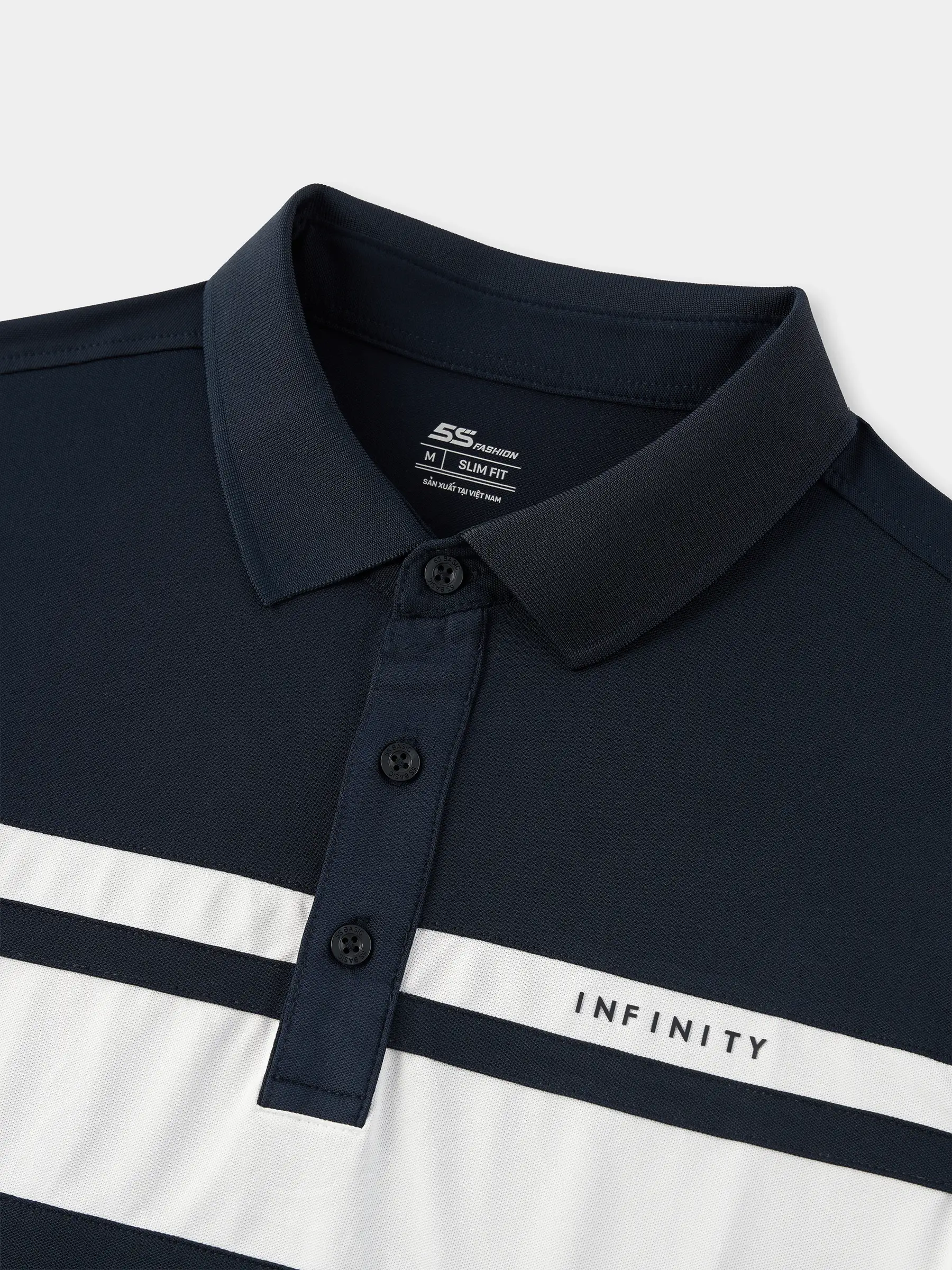 Áo Polo Nam INFINITY STRIPE 5S Fashion Can Phối Kẻ Phom Slimfit M0APC26077