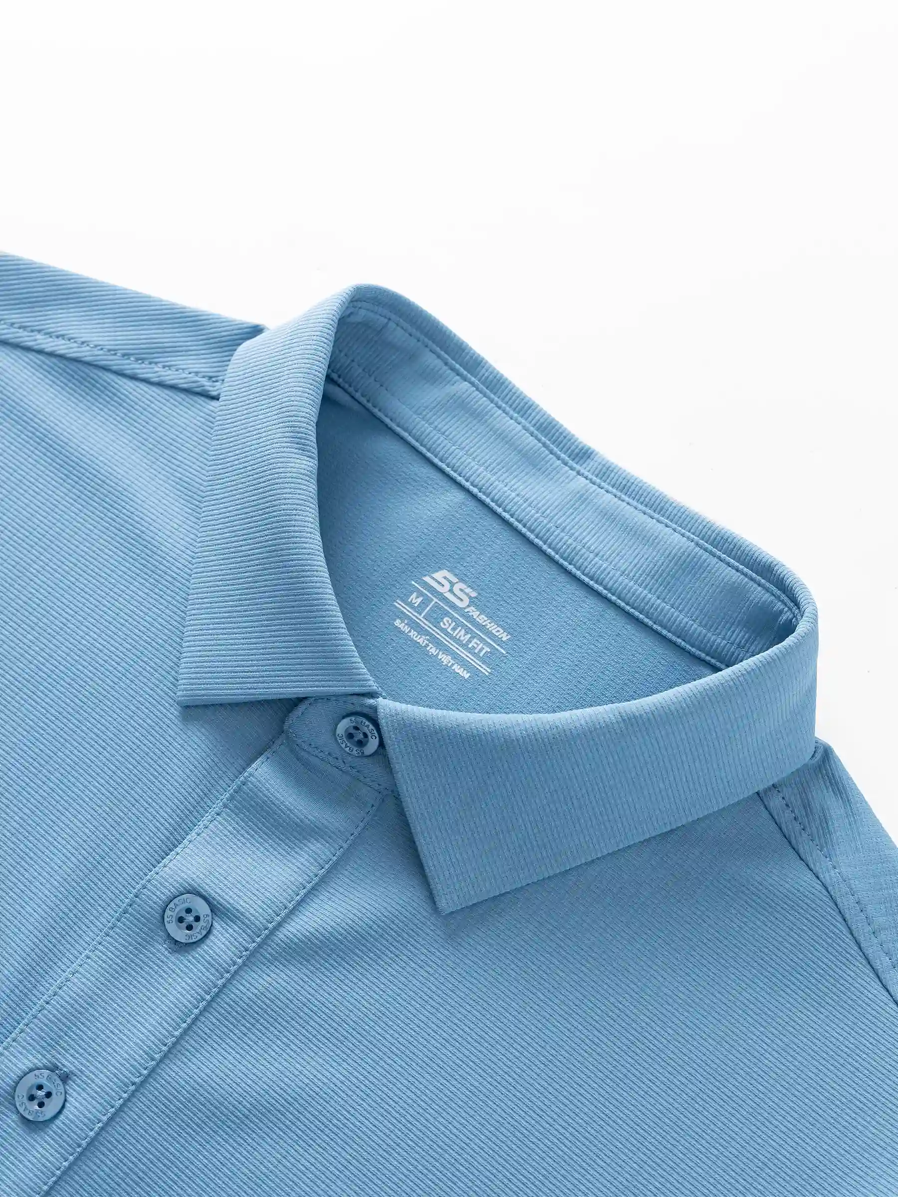 Áo Polo Nam 5S Fashion Trơn Bề Mặt Dệt Jacquard Slimfit APC25050