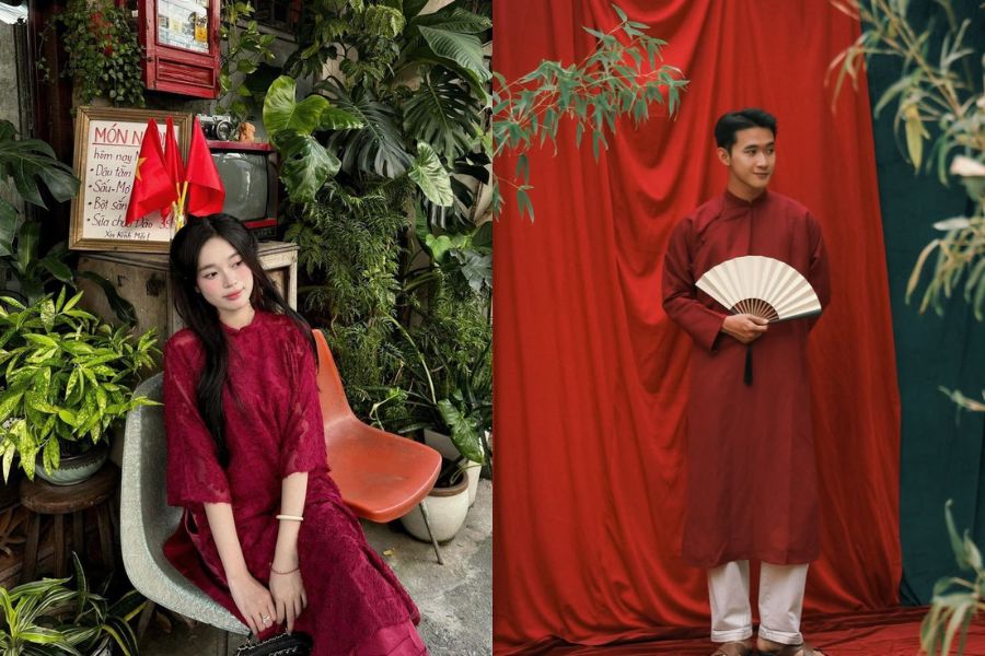 áo dài đỏ