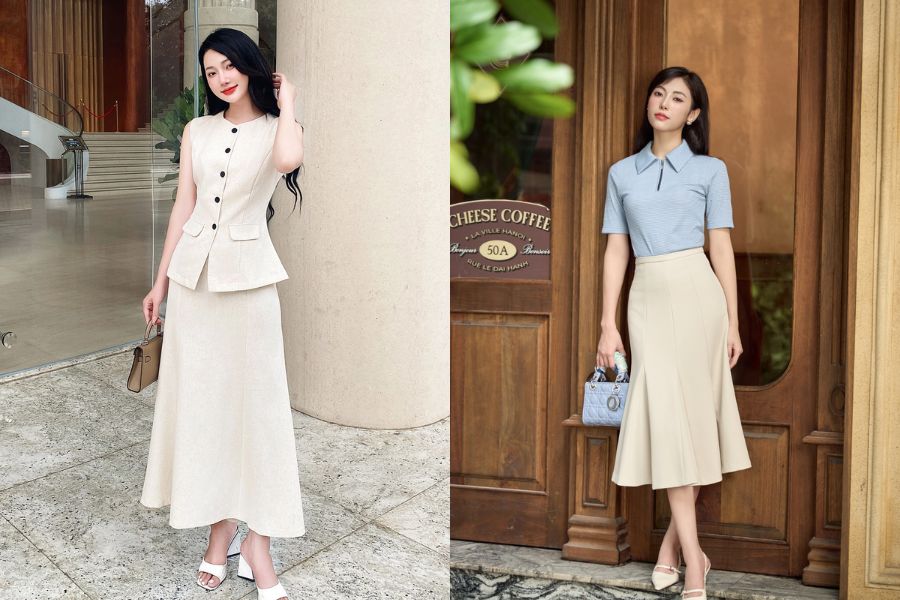 Đầm đuôi cá tôn dáng đồng hồ cát