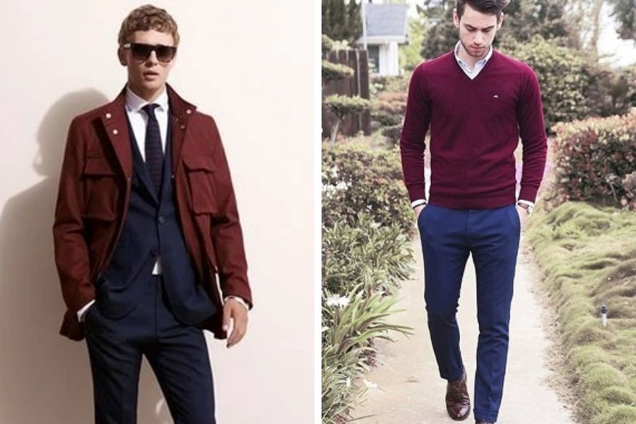 Muốn biết Earth tone là gì thì không nên bỏ qua đỏ burgundy và xanh navy