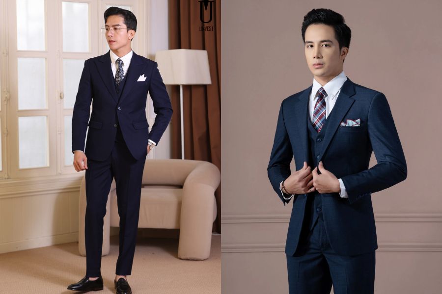 Bộ vest xanh navy trẻ trung tại Thành Trung Bùi Shop