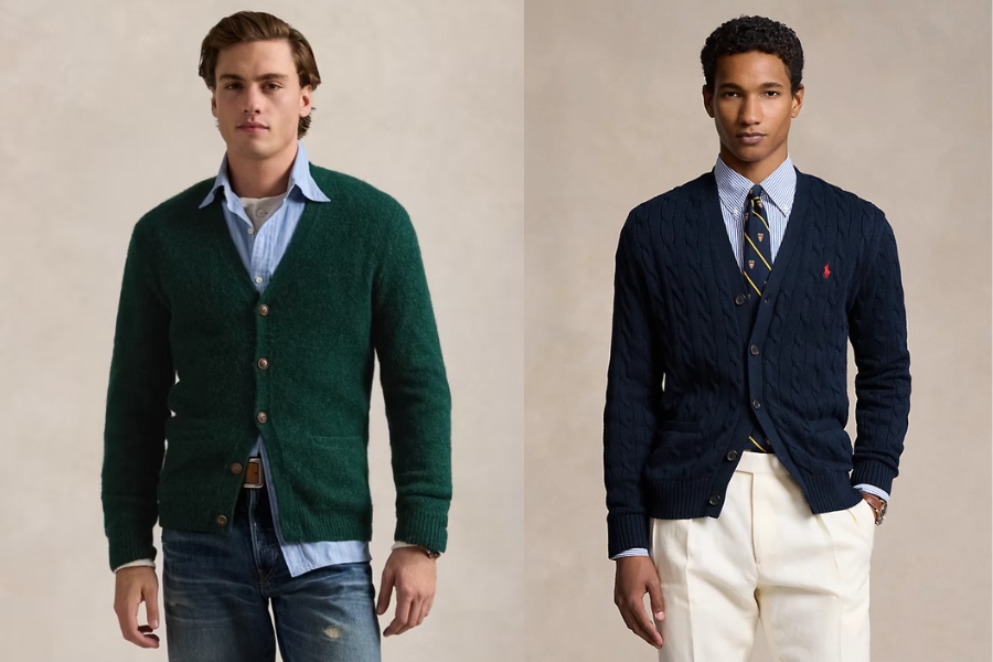 Mẫu áo len cardigan nam hàng hiệu nhà Polo Ralph Lauren