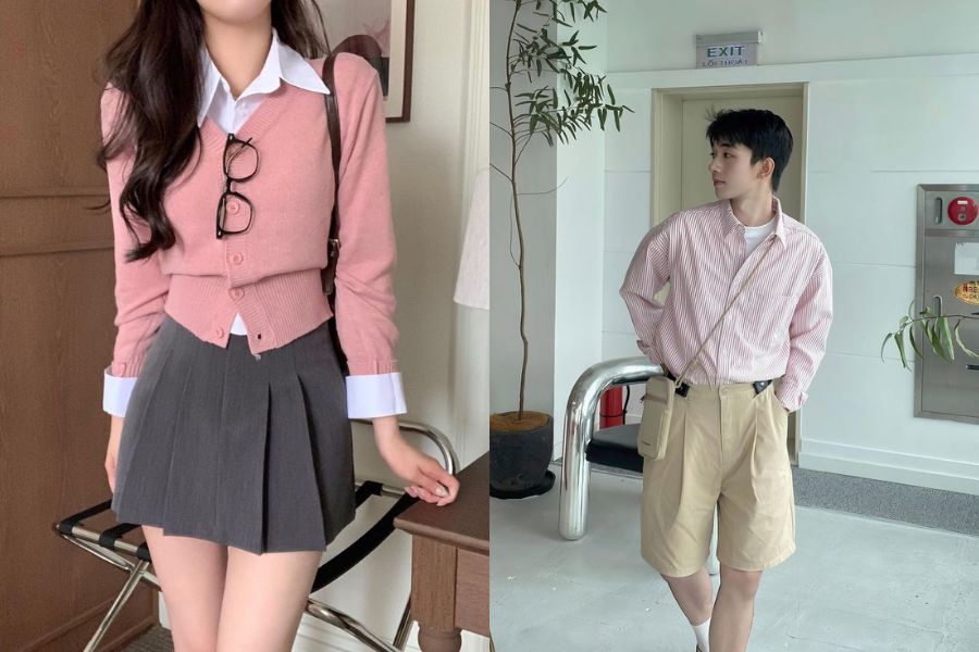 Phối đồ gam màu nổi bật kết hợp hai gam màu tươi sáng cùng nhóm