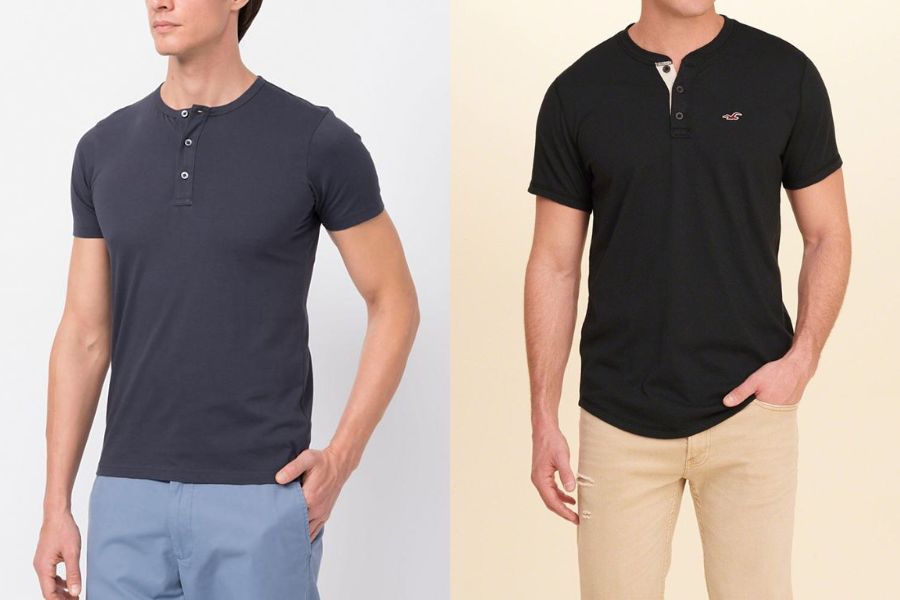 áo thun cổ trụ phối quần linen ống đứng