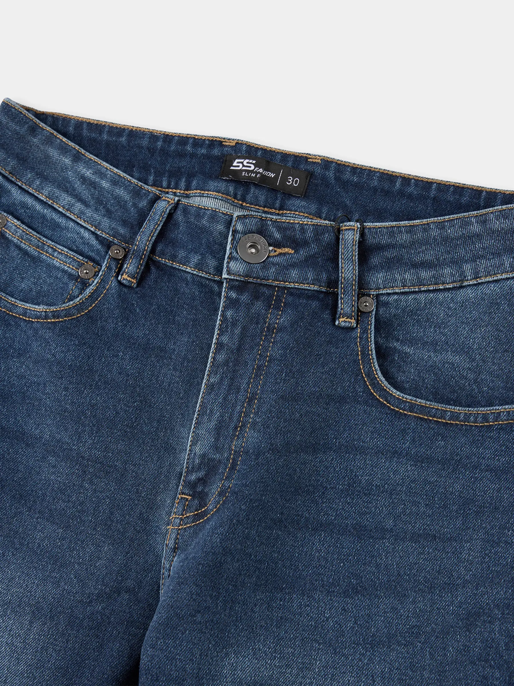 Quần Jean Nam 5S Fashion Phom Slimfit Chần Chỉ Nổi M0QJE25009