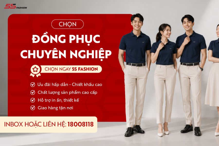 Đồng phục 5S Fashion mang thiết kế hiện đại giúp đồng bộ hình ảnh thương hiệu