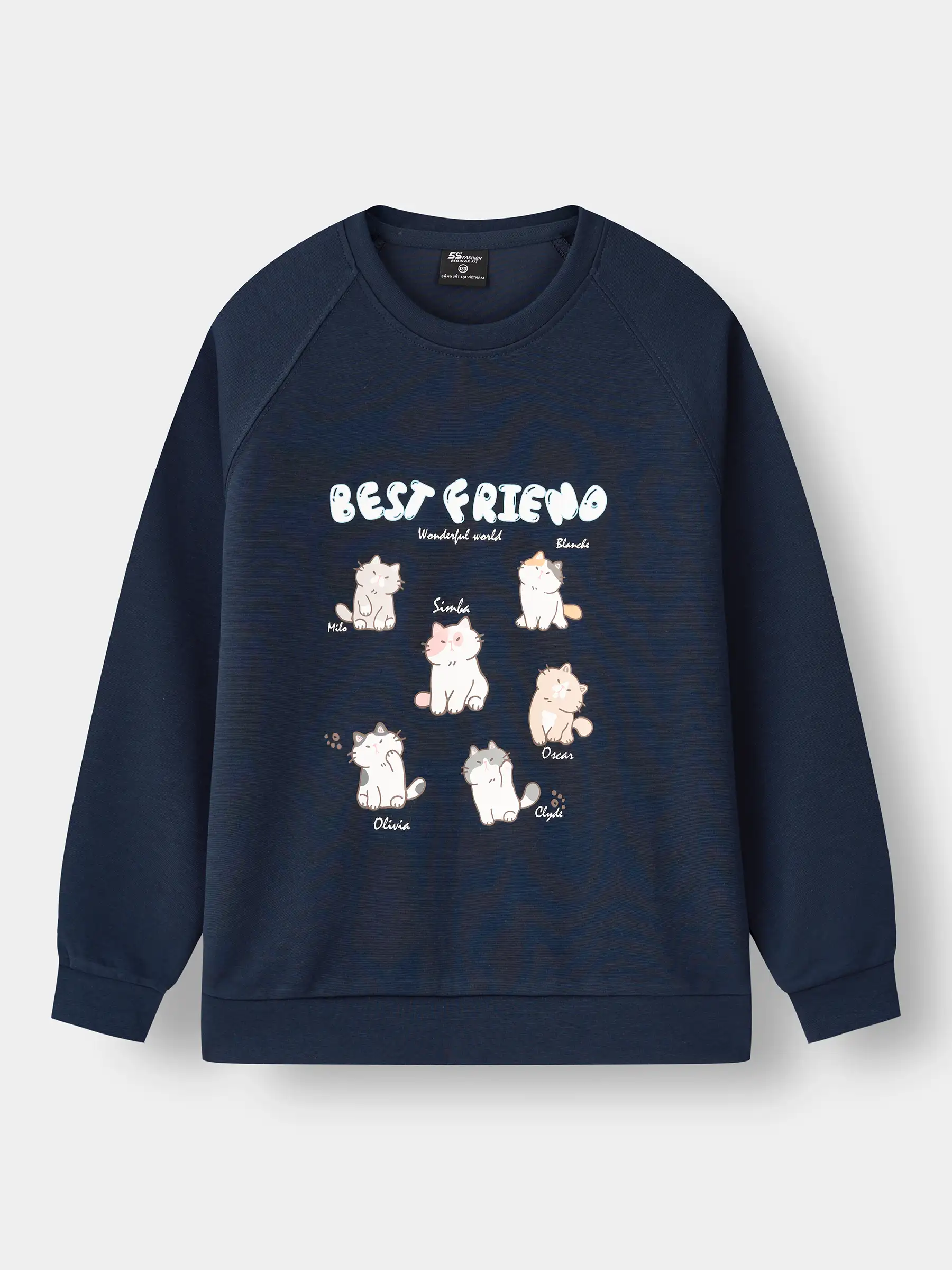 Áo Nỉ Bé Gái 5S Fashion In Best Friend Phom Regular G0ANI25002