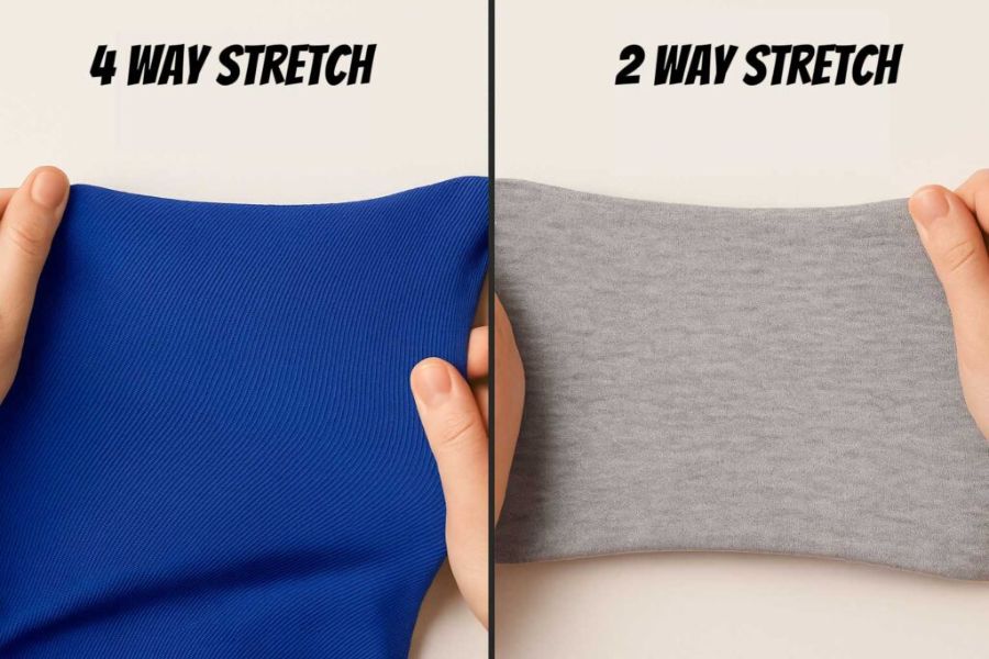 Dòng vải co giãn 2 chiều và 4 chiều là một trong những loại vải phổ biến nhất