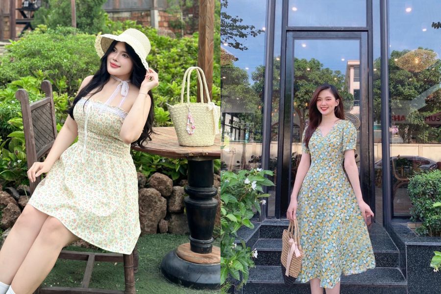 váy hoa nhí nhẹ nhàng cho cô nàng chuppy đi biển