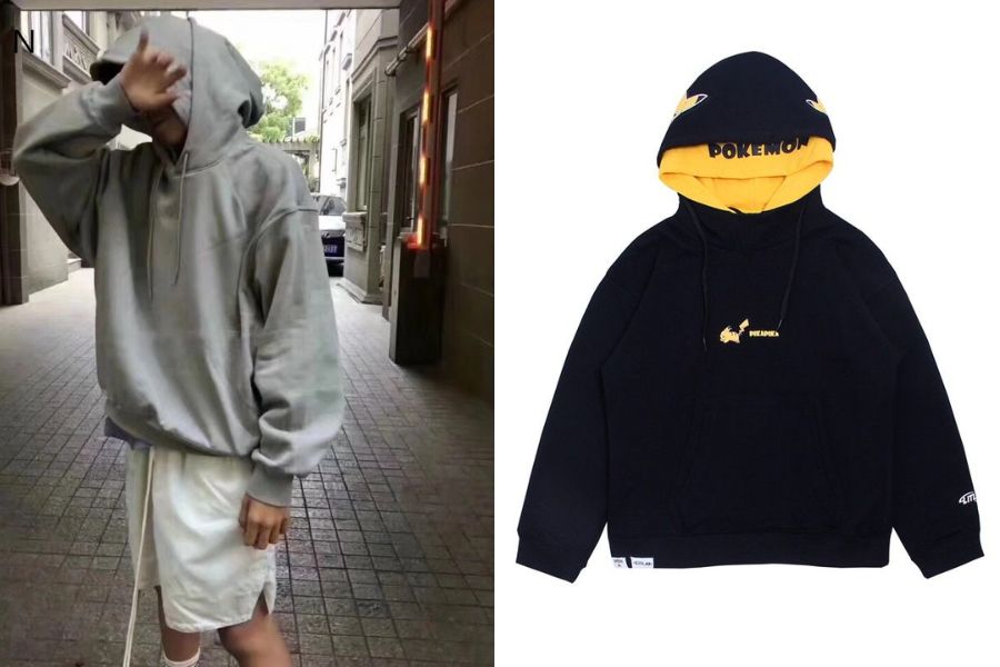 Mẫu áo hoodie 2 mũ lót nỉ ấm áp