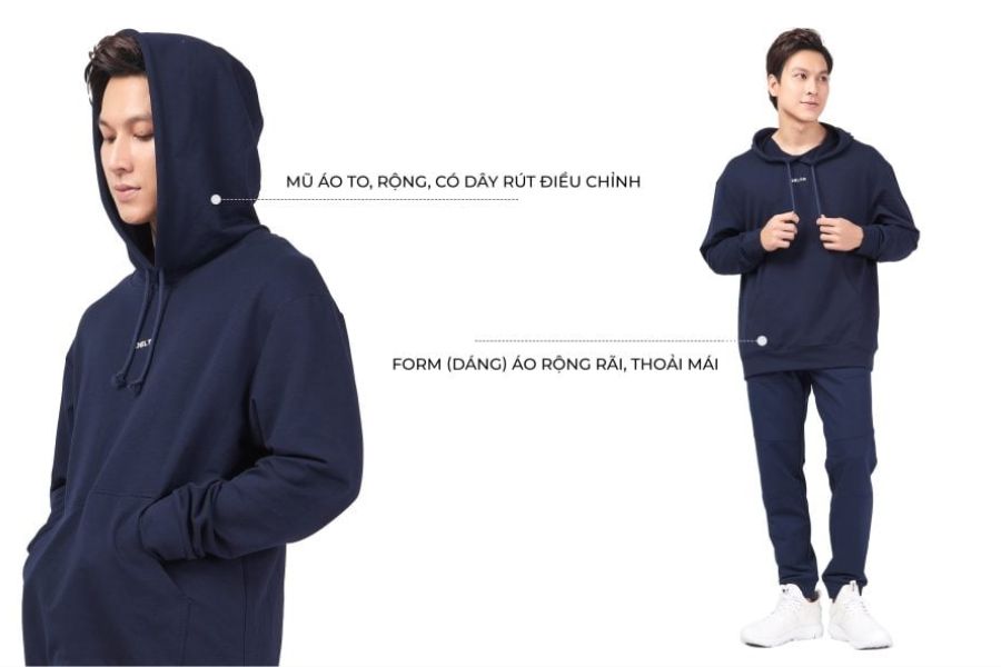 Áo Hoodie Nam 3D -  Delta