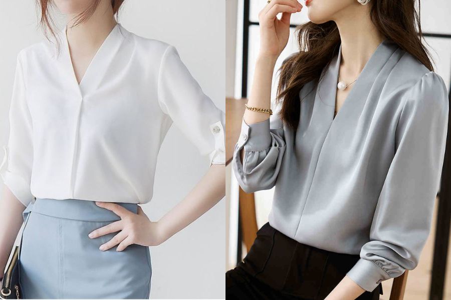 Áo/váy cổ chữ V dành cho nàng bắp tay to