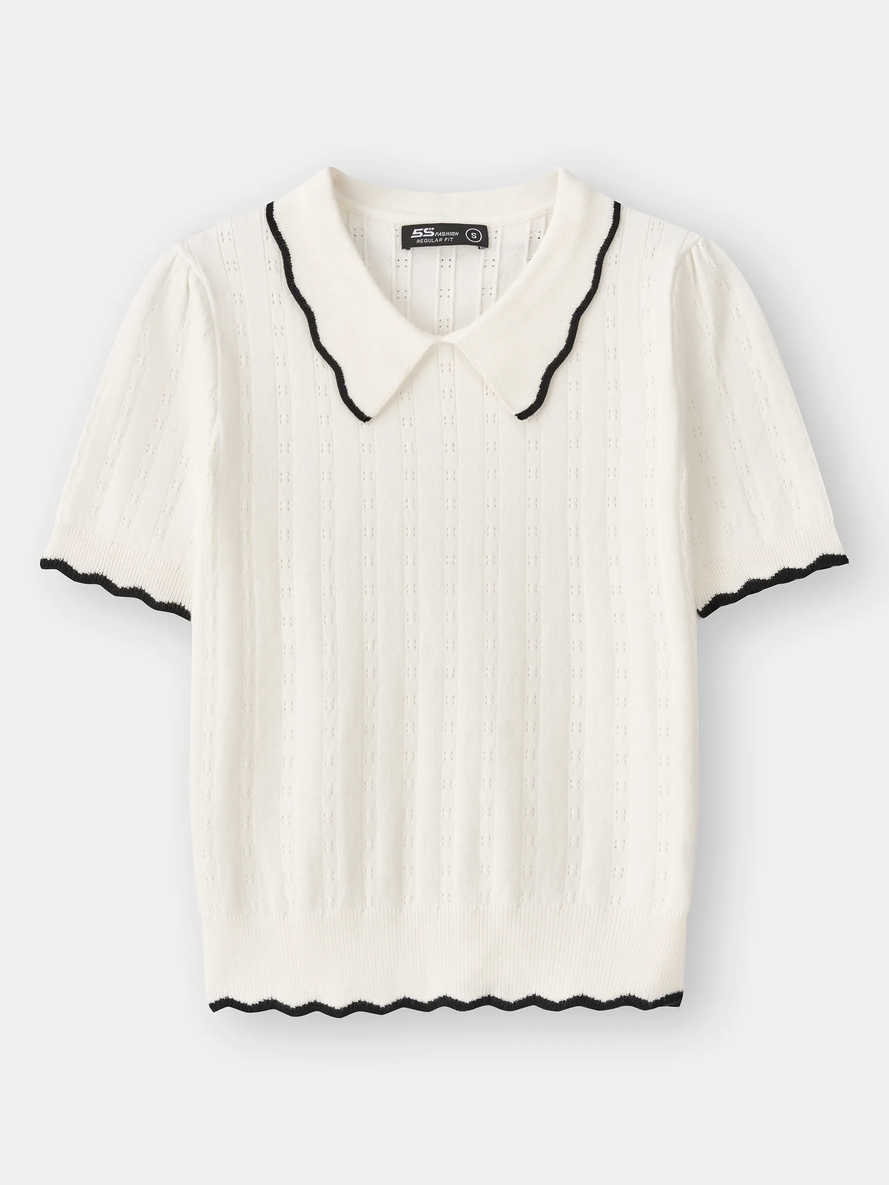 Áo Len Cộc Tay Nữ 5S Fashion Dệt Hiệu Ứng W0ALC25006